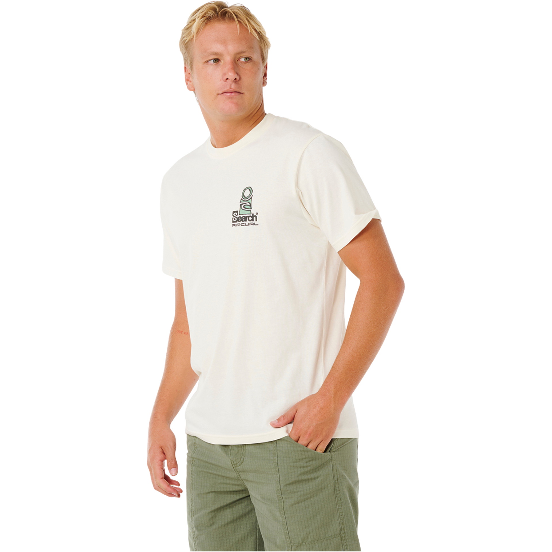 2026 Rip Curl M&auml;nner Vaporcool Search Stack Tee 0K5MTE - Bone
